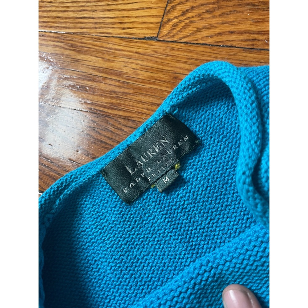 Ralph Lauren Petite Blue Striped Sweater | Multi-Colored - Picture 7 of 7